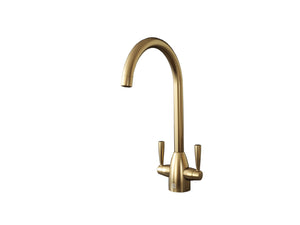 FORTUNE TWIN LEVER KITCHEN MIXER Brass