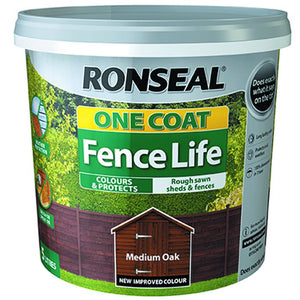 RONSEAL 1COAT FENCELIFE 5 ltr MED OAK