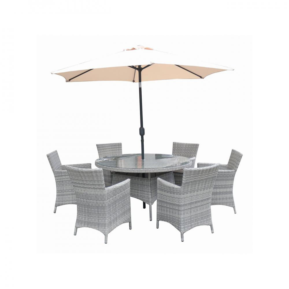 CAPRI 1.4M ROUND RATTAN SET 6 Seater