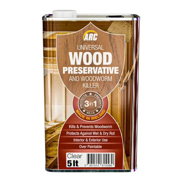 ARC WOOD PRESERVATIVE + W/WORM KILLER 5L clea