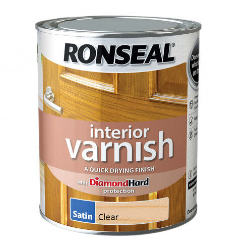 RONSEAL INTERIOR VARNISH SATIN CLEAR 750ML