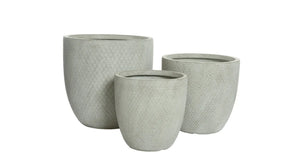 FIBRECLAY ROUND  PLANTER L/GREY MED