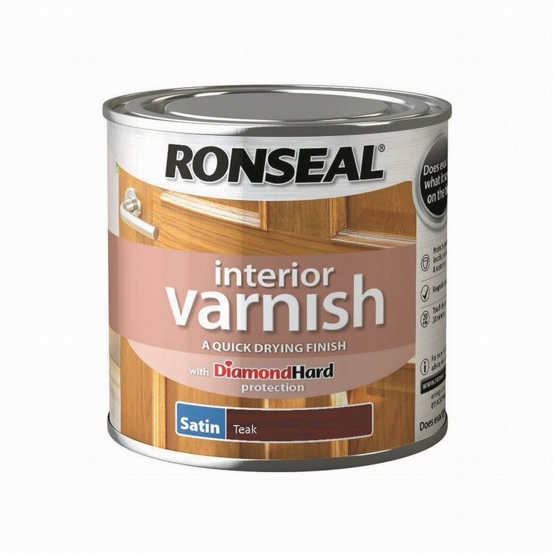 RONSEAL INTERIOR VARNISH SATIN TEAK 250ML