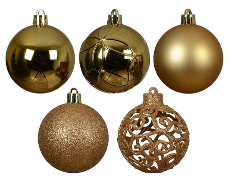 Decoris -  L Gold shatterproof baubles 35pk