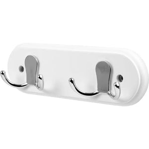 DLYNCH 2 HOOK WHITE CHROME RACK