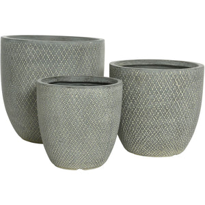 FIBRECLAY ROUND  PLANTER GREY LGE