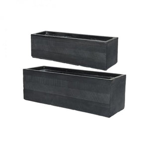 FIBRECLAY RECT  PLANTER BLK  MED