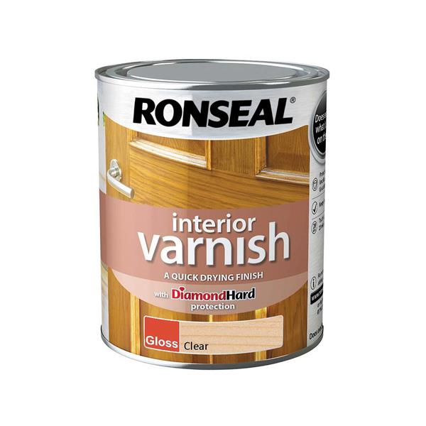 RONSEAL INTERIOR VARNISH GLOSS CLEAR 750ML