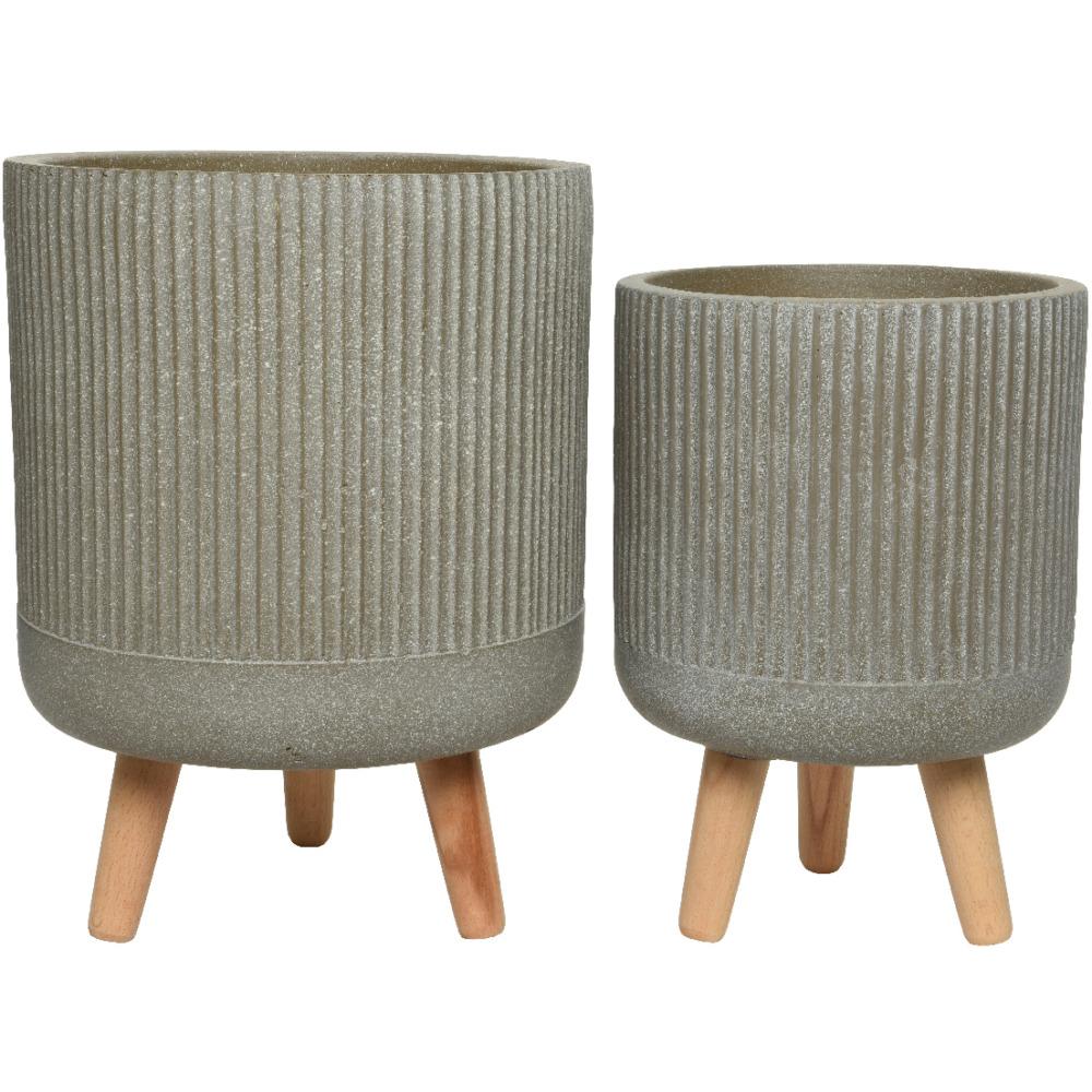 FIBRE Clay planter + legs set of 2