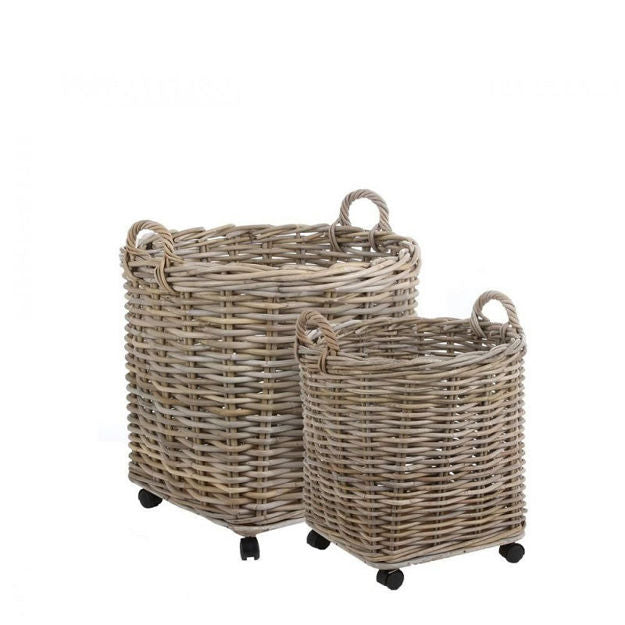 MARCIA ROUND BASKET ON WHEELS Small