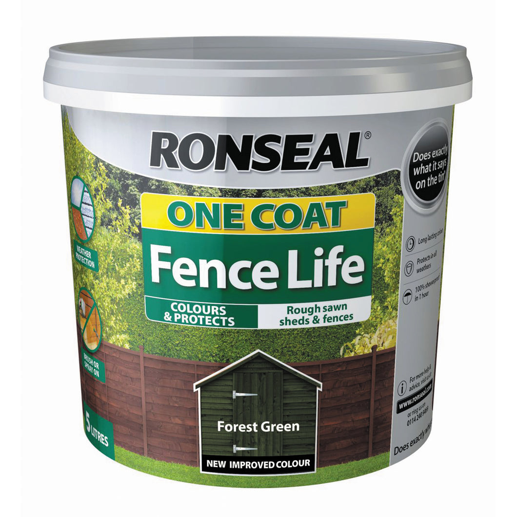 RONSEAL 1COAT FENCELIFE 5 ltr FOREST GREEN