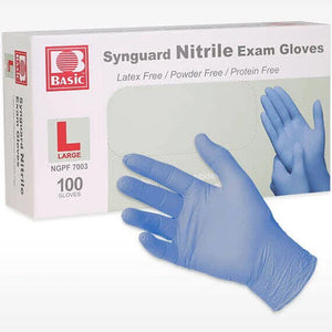 MCL DISPOSABLE NITRILE GLOVES LARGE BX 100