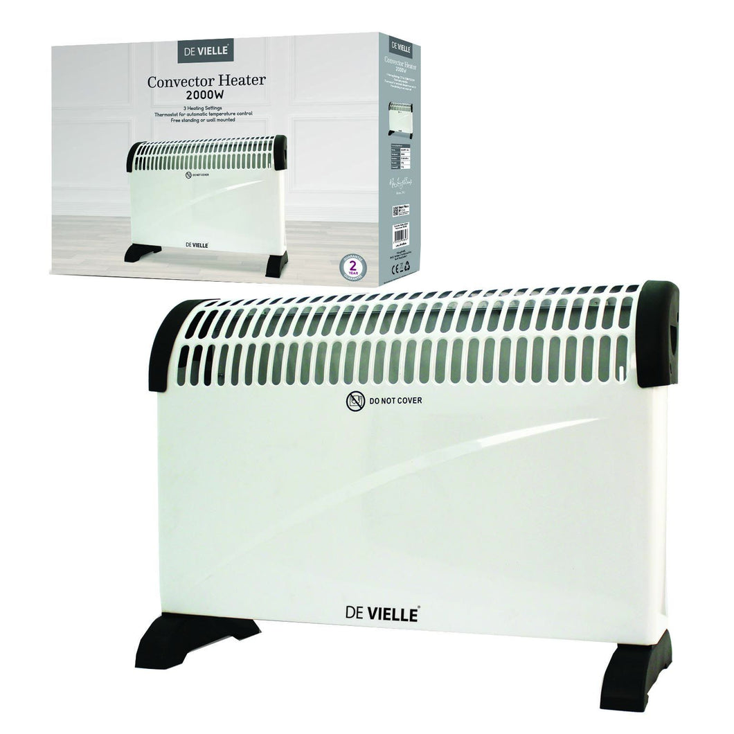 DE VIELLE GLASS CONVECTOR HEATER 2000W