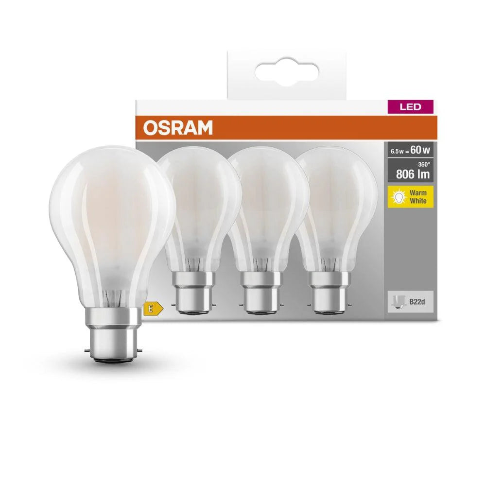 POWERLINE OSRAM 7W 60W B22D  PACK 3 BULBS