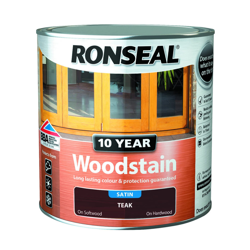 RONSEAL 10YEAR WOODSTAIN TEAK 2.5L SATIN