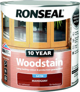 RONSEAL 10 YEAR WOODSTAIN MAHOGONY 2.5L SATIN