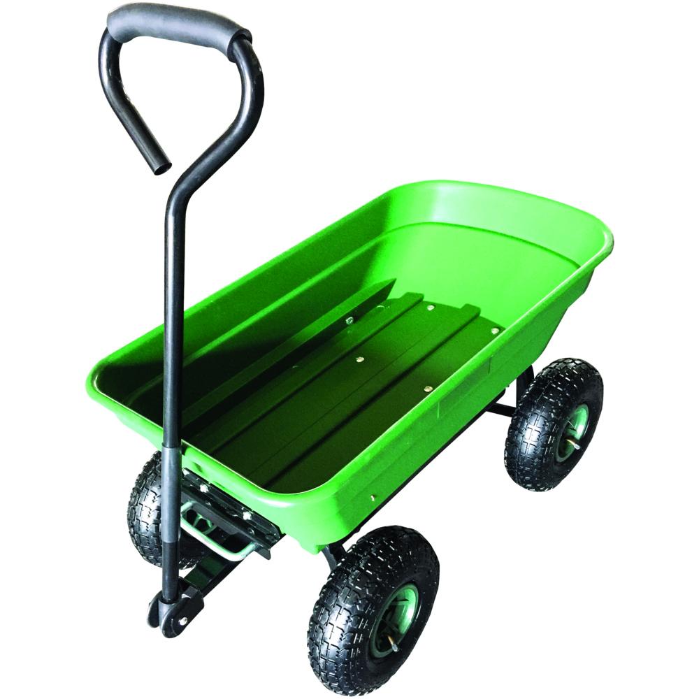 GARDEN DUMP CART 60L GREEN PVC