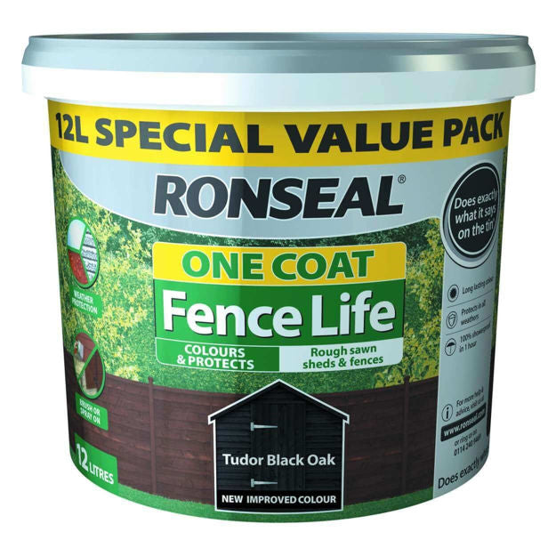 RONSEAL FENCELIFE ONE COAT TUDOR Black 12L