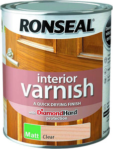 RONSEAL INTERIOR VARNISH MATT CLEAR 750ML