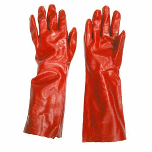 18" PVC GLOVES RED GAUNTLETS PV91-45