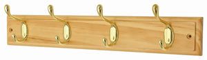 4 HOOK LACQUERED PINE BRASS