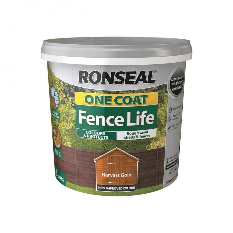 RONSEAL 1COAT FENCELIFE 5 ltr HARVEST GOL