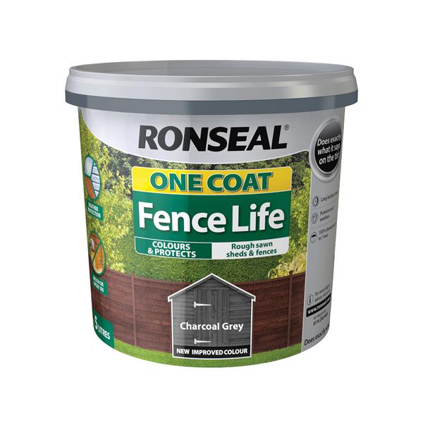 RONSEAL FENCELIFE PLUS CHARCOAL GREY 5 LITRE