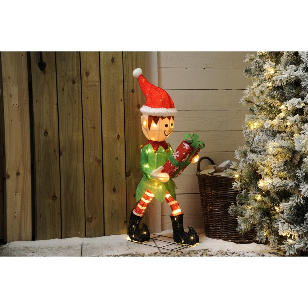 107CM Led Lit Elf w gift box