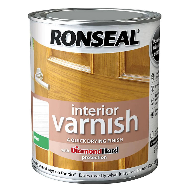 RONSEAL INTERIOR VARNISH MATT WHITE ASH 250ML